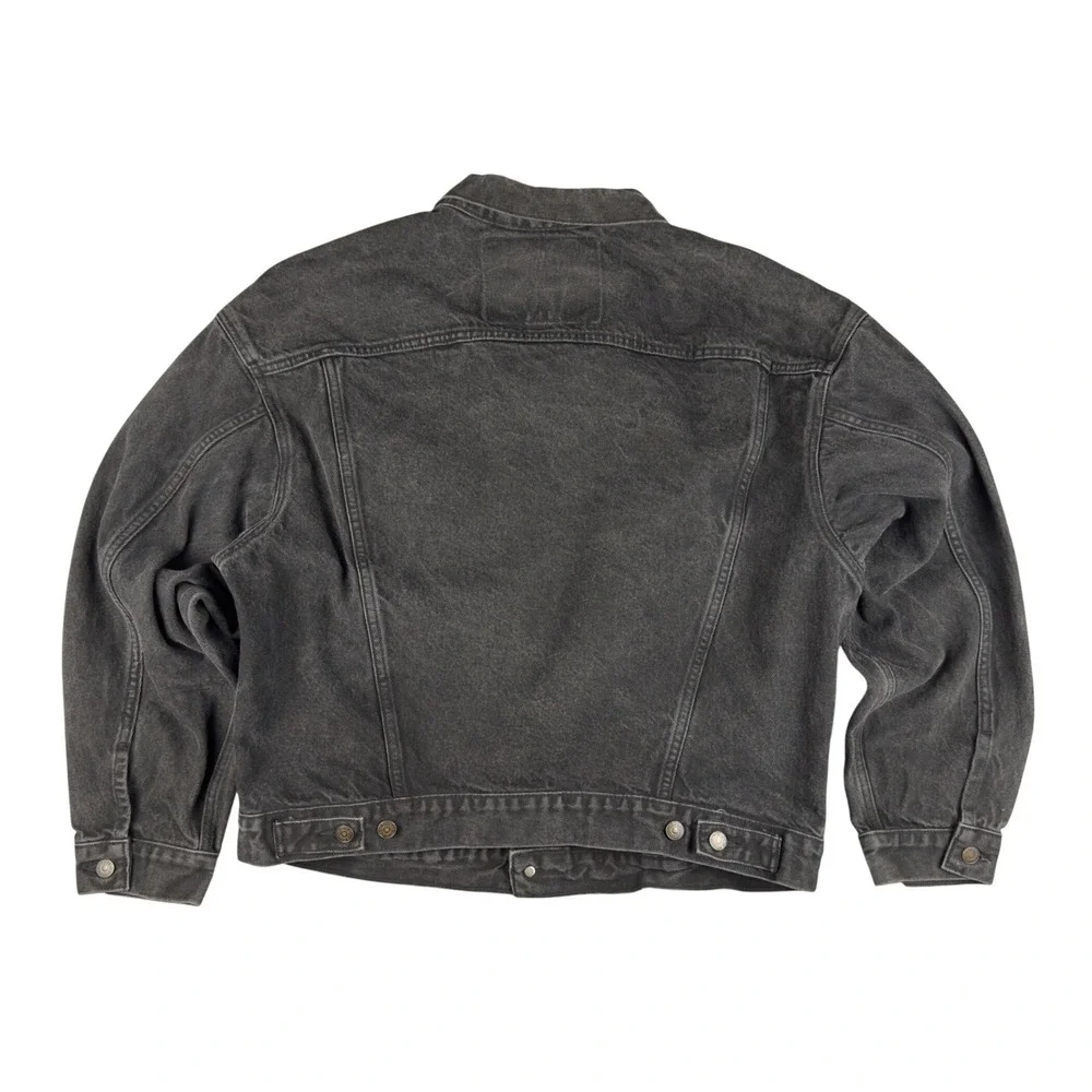 Vtg Levi's 70598 Trucker Jacket Men's XL Black Denim 90s Faded Wash‎